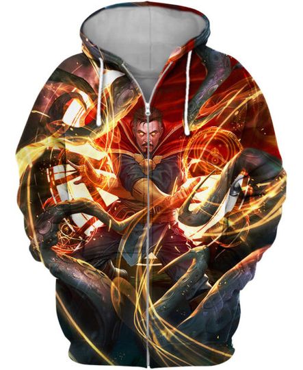 Doctor Strange Boys Zip Hoodie Wolverine Men's Hoodie 3D Printing Oversized Jacket Deadpool Men's Hoodie Marvel Men's Clothing