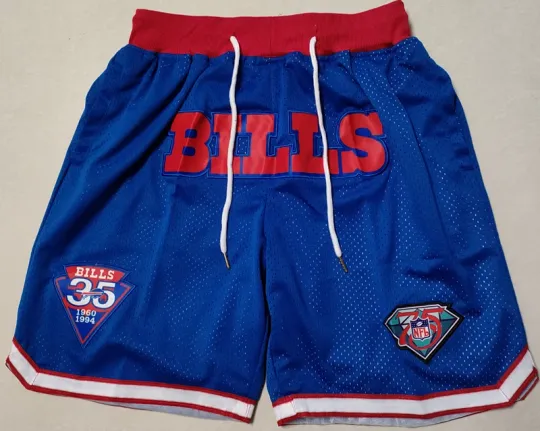 Discover Hip Pockets stitched football Basketball Shorts Size:S-3XL for Buffalo Bills
