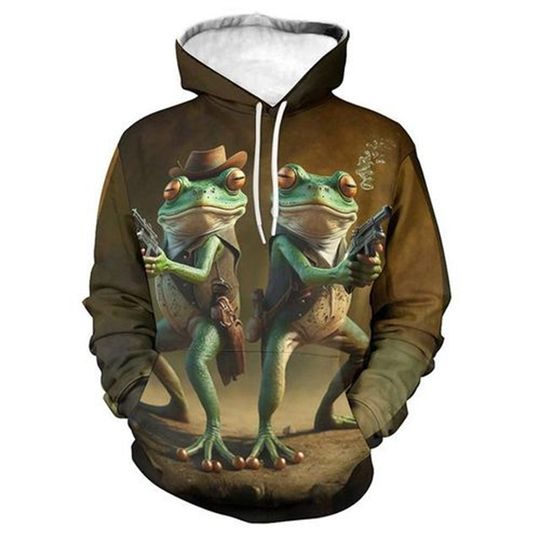 Discover Funny Tree Frog Graphic Hoodie For Men 3D Printed New In Hoodies Sweatshirts Novelty Womens Men Tops Harajuku Y2k Pullover Tops