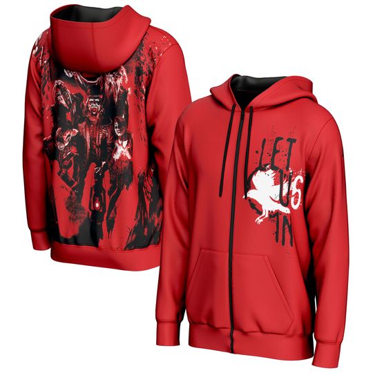 Discover New Men's ProSphere Red Wyatt Sicks Let Us In Zipper Hoodie Casual Sports Spring and Autumn Jacket