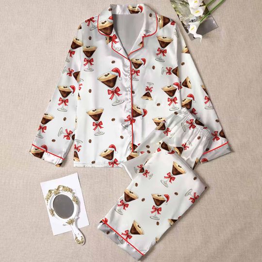 Espresso Martini Christmas Pajamas Set for Adults