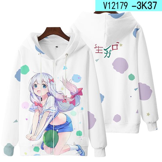 Anime Eromanga Sensei Sagiri Izum 3d Print Zipper Hoodies Men Women Hooded Oversized Hoodie Zip Up Sweatshirts Tracksuits