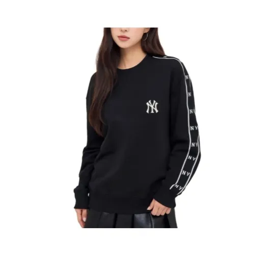 Discover MLB Logo Letter Print Sweatshirt Unisex Black