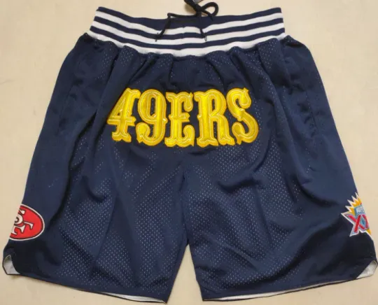 Discover Hip for San Francisco Football Blue stitched football Basketball Shorts Size:S-3XL.