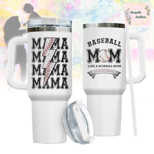 Discover 40 oz Baseball Mom Tumbler with Handle, Sports Mom Gift, Louder & Prouder Baseball Mom Merch