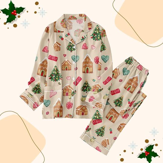 Discover Gingerbread Christmas Pajamas Set, Merry Christmas Matching Family Pajamas, Cookie Cupcake Holiday Pajamas, Xmas Pajamas For Women Men