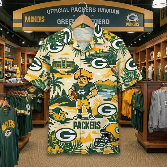 Discover Packerss Team Green Bay Football Team Hawaiian Button Shirt