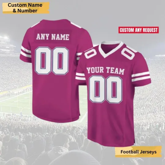Discover Personalized Magenta Football Jersey Custom Team Name Number
