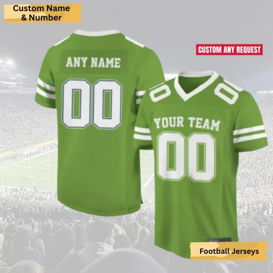 Discover Custom Green Football Jersey Personalized Team Name Number Game Day