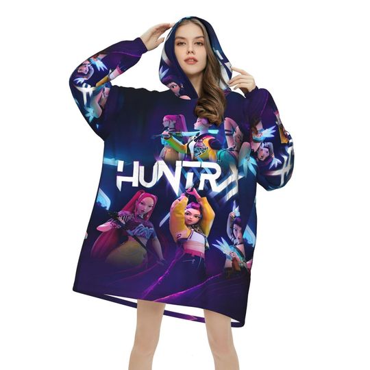 Kpop Demon Hunters Wearable Blanket Hoodie for Women Men