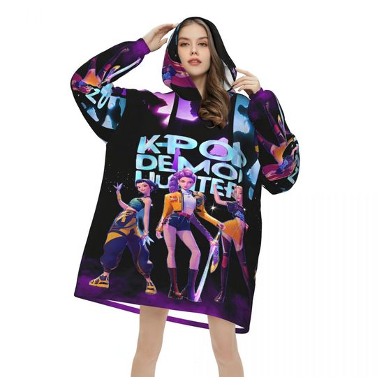 KPop Demon Hunters Huntrix Oversized Blanket Hoodie