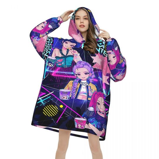 Kpop Demon Hunters Huntrix Blanket Hoodie