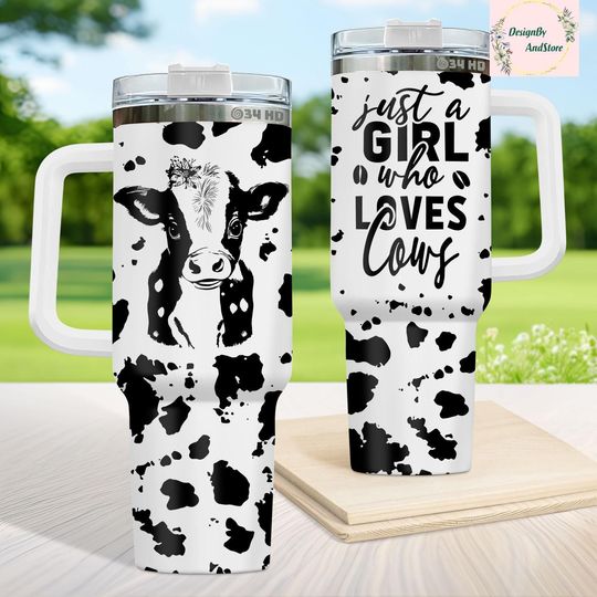 Discover Dairy Cow Tumbler 40oz - Cow Lover Gift, Stainless Steel Tumbler, Farm Animal Gift, Dairy Cow Merch, Farmhouse Decor