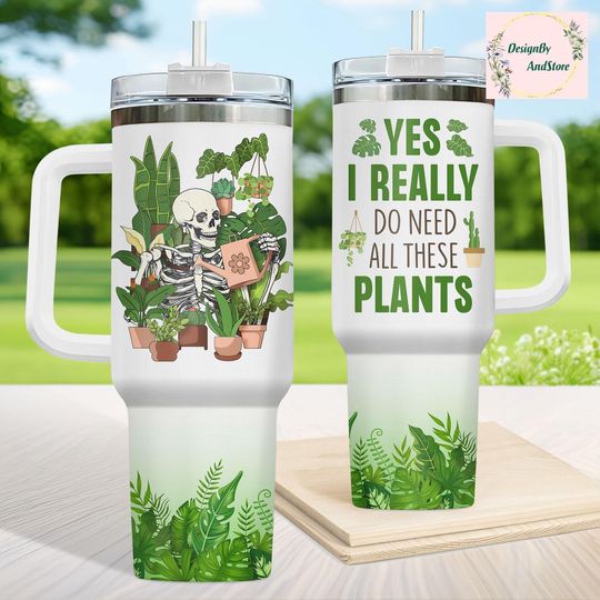 Discover 40 oz Gardening Tumbler with Handle, Plant Lover Insulated Mug, Gift for Gardeners, Nature Lover Drinkware