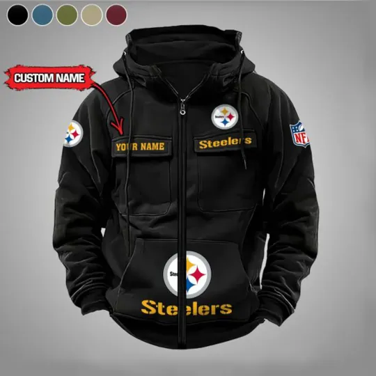 Discover Personalized Pittsburgh Steeler Cargo Zip Hoodie Football Team Fan Gift