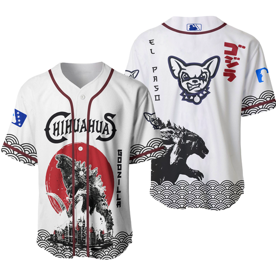 El Paso Chihuahuas x god zilla Night 2025 Baseball Jersey Reprint