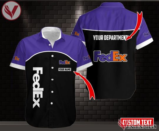 Fedex Hawaiian Shirt for Postal Workers, Thank You Gift Idea, Tropical Casual Wear