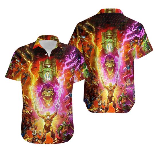 He Man Hawaiian Shirt Short Sleeve Summer Beach, Tropical Summer Vacation Shirt