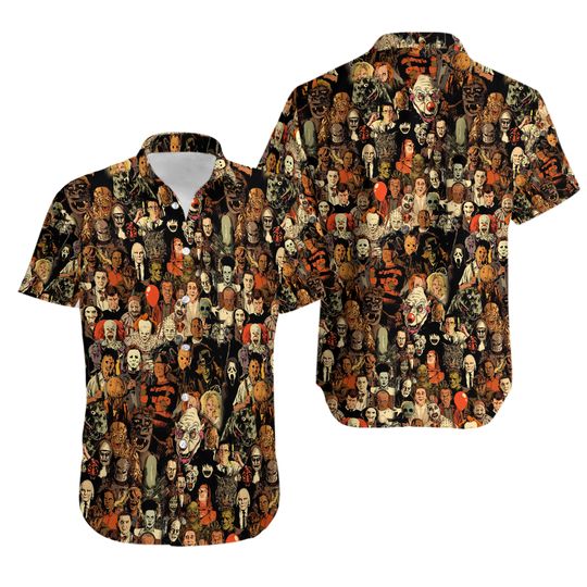 Horror Movie Characters Hawaiian Shirt