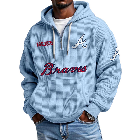 Braves EST 1871 Quarter Zip Waffle Hoodie