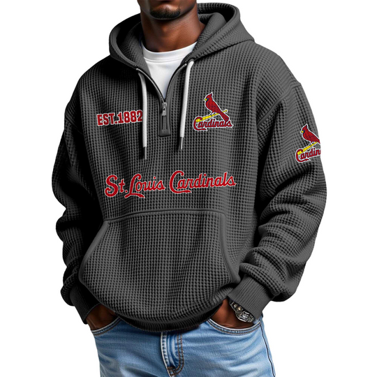 Discover Cardinals EST 1882 Waffle Quarter Zip Hoodie