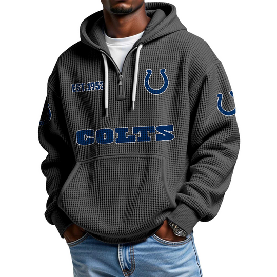 Colts EST 1953 Quarter Zip Waffle Hoodie