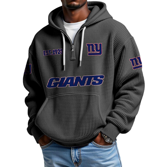 Discover Giants EST 1925 Quarter Zip Waffle Hoodie