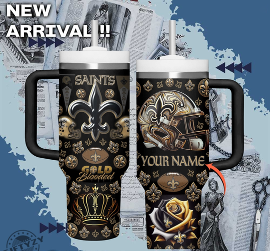 New Orleans Saints football Football Custom Name Tumbler