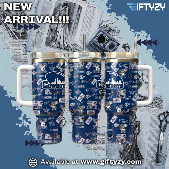 football Dallas Cowboys Cup Tumbler With Handle