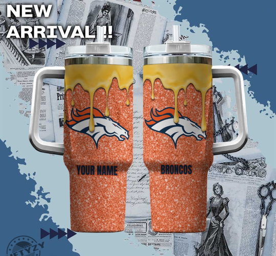 football Denver Broncos America Football Custom Name Tumbler