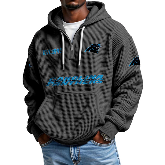 Discover Panthers EST 1993 Quarter Zip Waffle Hoodie