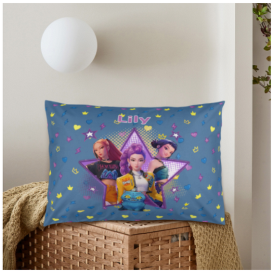 Personalized Huntrix K-Pop Demon Hunters Microfiber Body Pillowcase Blue Anime Style