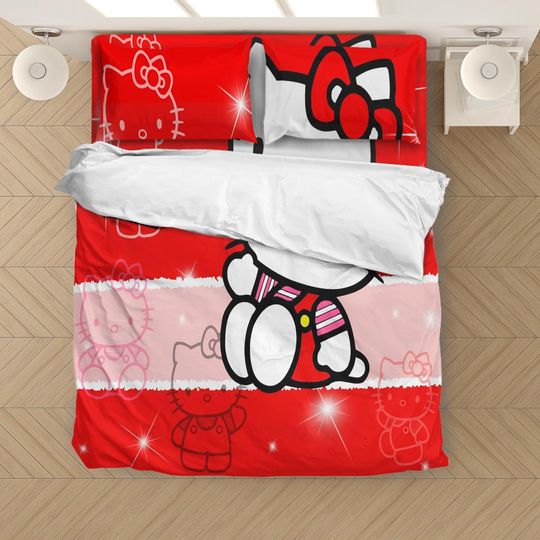 Gifts Hello Kitty Quilt Duvet Cover Set Doona Cover Comforter Cover Children