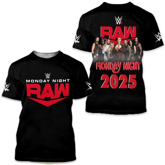 Wrestling Entertainment Raw Monday Night 2025 Celebration 3D T-Shirt