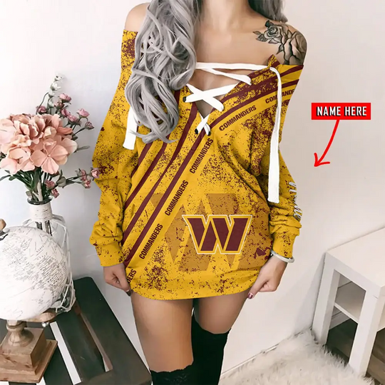 Washington Commanders Personalized Lace-Up Sweatshirt