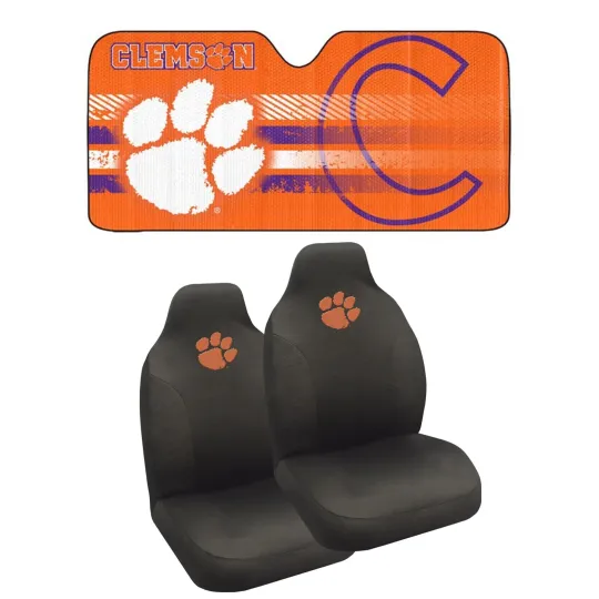 Discover Clemson Tigers Windshield Folding Sun Shade