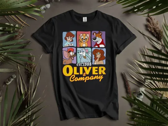 Discover Disney Oliver & Company Characters T-shirt Unisex Men Women