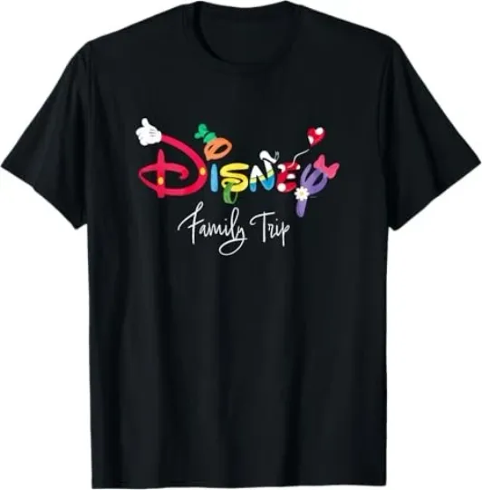 Discover Disney Mickey & Friends Character Letters Disney Family Trip T-Shirt