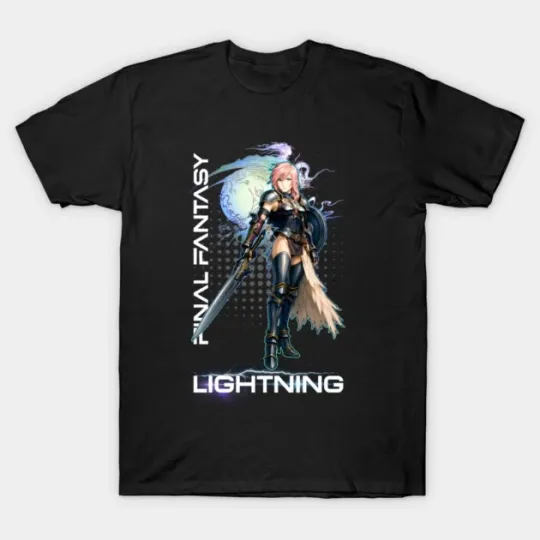 Discover Lightning Waifu Shirt, Anime Final Fantasy XIII Waifu Senpai Black T Shirt V1