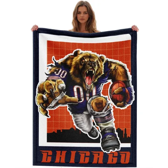 Discover Chicago Team Mascot Blankets for Football Fans Fleece Blankets