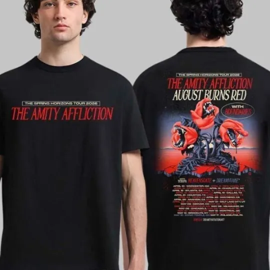 The Amity Affliction Spring Horizons Tour 2026 Modern Metal Band T-Shirt