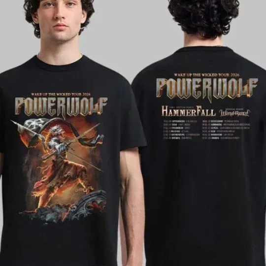Discover Powerwolf Wake Up The Wicked Tour 2026 Power Metal Concert T-Shirt S-5XL
