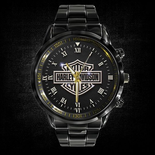 Discover Haarley Davidson Classic Logo Steel Band Watch for Men