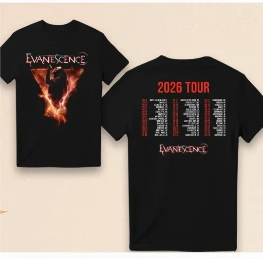 Evanescence 2026 Tour T-Shirt Fan Graphic Band Concert Tee