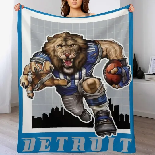 Discover Football Fleece Blanket 3D Print Rugby Mascot Fleece Blanket Football Fans Gifts