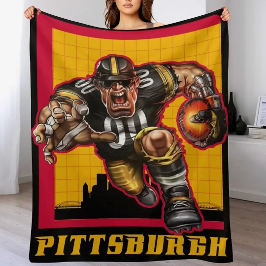 Discover Football Fleece Fleece Blanket Sports Mascot Blankets Gifts for Fans Bed Sofa
