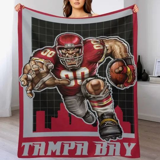 Discover Football Fleece Blanket Tampa Bay Mascot Fleece Blankets Christmas Gifts for Fans