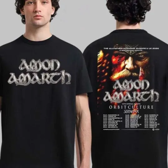Amon Amarth Europe UK 2026 Tour T-Shirt, Music Band Unisex Tee