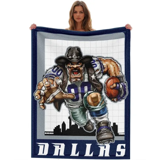Discover Dallas Mascot Fleece Blanket Gifts for Football Fans Blanket for Sofa Bed