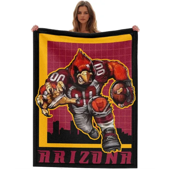 Discover Arizonna Football Team Mascot Blanket Soft Warm Gift for Football Fans All Season